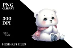 Digital Watercolor with Cute Baby Polar Bear Product Image 2