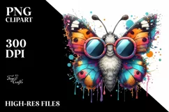 Colorful Butterfly Sunglasses Clipart Product Image 3