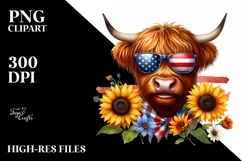 Sunglasses Highland Cow Portrait Wearing | Sublimation | Product Image 3