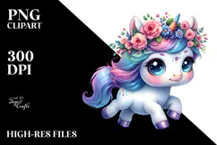 Vibrant Baby Unicorn PNG Product Image 2