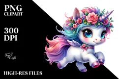 Vibrant Baby Unicorn PNG Product Image 2