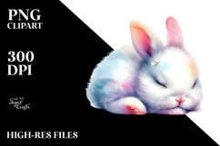 Pastel Sleeping Bunny | Clipart Product Image 2