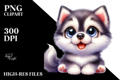 Cartoon Siberian Husky Baby PNG Product Image 2
