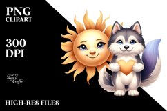 Cute Sun with Heart PNG Product Image 2