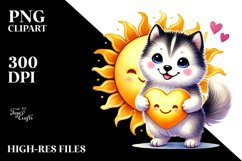 Cute Sun with Heart PNG Product Image 2
