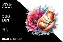 Colorful Baby Squirrel Sleeping Flower | Sublimation | Product Image 2