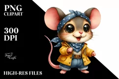 Colorful Baby Mouse Raincoat, Big Eyes | Sublimation | Product Image 3