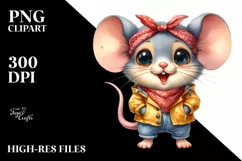 Colorful Baby Mouse Raincoat, Big Eyes | Sublimation | Product Image 1