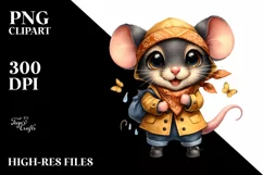 Colorful Baby Mouse Raincoat, Big Eyes | Sublimation | Product Image 1