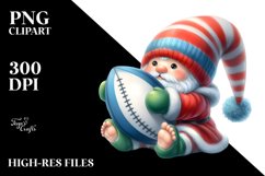 Cute Baby Gnome Playing Rugby Sublimation Clipart Product Image 3