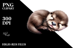 Cute Baby Otter Sleeping PNG Product Image 2