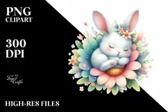 Cute Baby Bunny Watercolor | Clipart Product Image 3