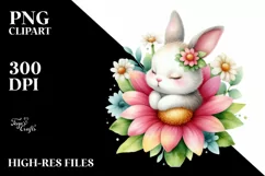 Cute Baby Bunny Watercolor | Clipart Product Image 1