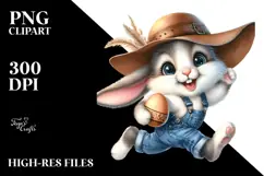 Goofy Bunny in Leather Hat, Transparent PNG Product Image 2