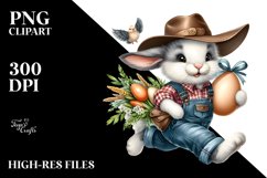 Goofy Bunny in Vintage Attire PNG Product Image 2