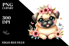 Happy Cute Pug PNG Product Image 2