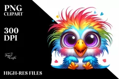 Colorful Crazy Looking Small Baby Parrot Clipart Product Image 3