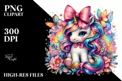 Colorful Baby Unicorn with Bow Tie Product Image 3