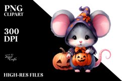 Cute Baby Mouse with Pumpkin | Clipart Product Image 3