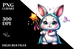 Vibrant Baby Bunny with Magic Wand PNG Product Image 2
