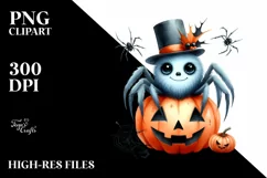 Funny Watercolor Halloween Sticker Clipart Product Image 3
