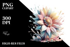 Abstract Pastel Sunflower PNG Product Image 2