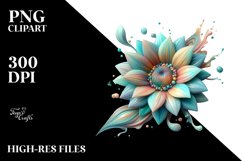 Abstract Pastel Sunflower Made of Material PNG Product Image 2