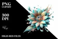 Abstract Pastel Sunflower Made of Material PNG Product Image 2
