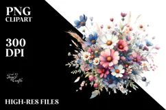 Colorful Floral Frame with Small Wild Flowers Glossy Petals Product Image 2