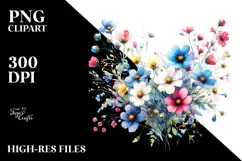 Colorful Floral Frame with Small Wild Flowers Glossy Petals Product Image 2