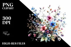 Colorful Floral Frame with Small Wild Flowers Glossy Petals Product Image 3