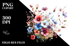 Colorful Floral Frame with Small Wild Flowers Glossy Petals Product Image 2