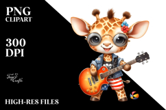 Energetic Giraffe Dressed for the Beach PNG Product Image 2