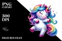 Dancing Unicorn, Colorful PNG Product Image 2