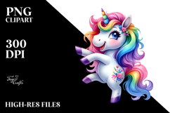 Dancing Unicorn, Colorful PNG Product Image 2
