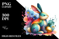 Colorful Bunny Wood PNG Product Image 2