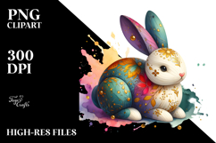 Colorful Bunny Wood PNG Product Image 2
