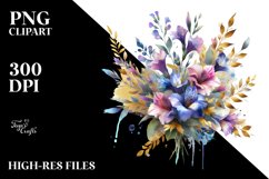 Vibrant Lobelia Watercolor Abstract | Sublimation Clipart Product Image 1