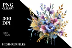 Vibrant Lobelia Watercolor Abstract | Sublimation Clipart Product Image 1