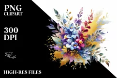Vibrant Lobelia Watercolor Abstract | Sublimation Clipart Product Image 3