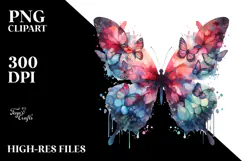 Butterfly with Butterfly Silhouettes, Transparent PNG Product Image 2