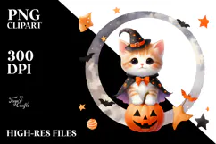 Cute Baby Kitten, Halloween Theme, PNG Product Image 2