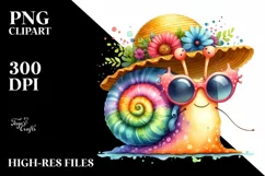 Cute Baby Snail with Sunglasses PNG Product Image 1