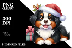 Cute Cartoon Bernese Mountain Dog PNG Product Image 2