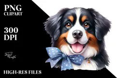 Cute Cartoon Bernese Mountain Dog PNG Product Image 2