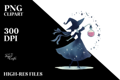 Retro Dancing Witch with Potion PNG Product Image 2