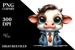 Expressive Confused Cow with Raincoat Product Image 1