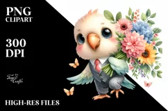 Cute Baby Parrot Large Bouquet | Clipart Product Image 1