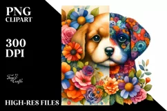 Whimsical Flowers, Puppy | Sublimation | Clipart Product Image 3