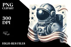 Vintage Astronaut Girl Sticker Design Product Image 1